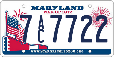 MD license plate 7AC7722