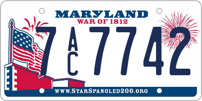 MD license plate 7AC7742