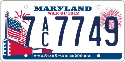 MD license plate 7AC7749