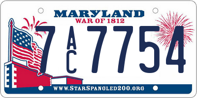 MD license plate 7AC7754