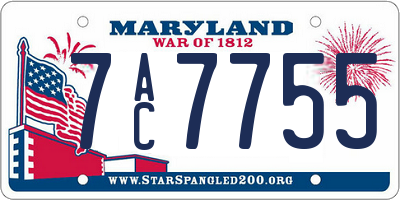 MD license plate 7AC7755