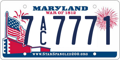 MD license plate 7AC7771