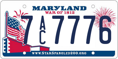 MD license plate 7AC7776