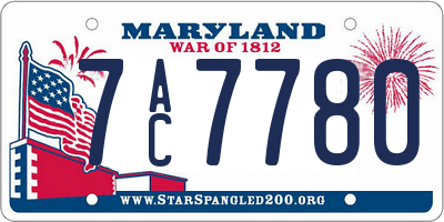 MD license plate 7AC7780