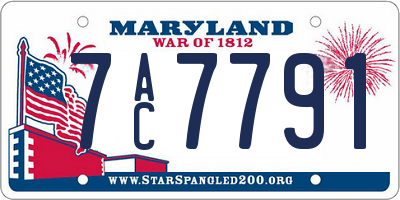 MD license plate 7AC7791