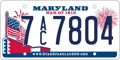 MD license plate 7AC7804