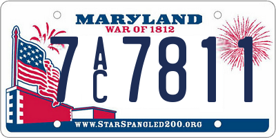 MD license plate 7AC7811