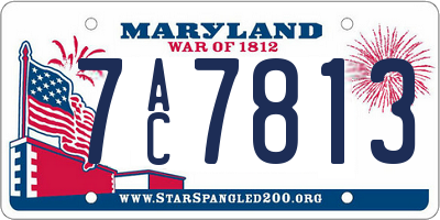 MD license plate 7AC7813