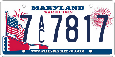 MD license plate 7AC7817