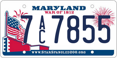 MD license plate 7AC7855