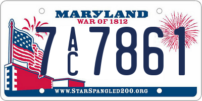 MD license plate 7AC7861