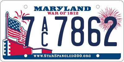 MD license plate 7AC7862