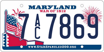 MD license plate 7AC7869