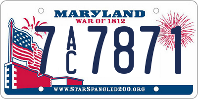 MD license plate 7AC7871