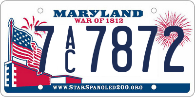 MD license plate 7AC7872