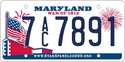 MD license plate 7AC7891