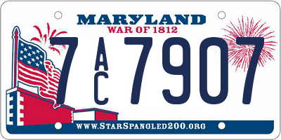 MD license plate 7AC7907