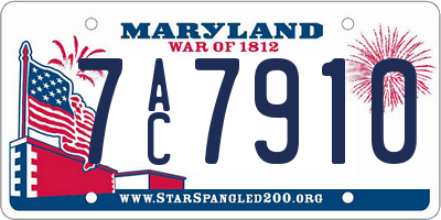 MD license plate 7AC7910