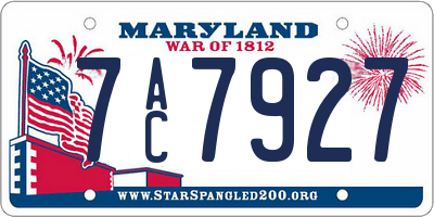 MD license plate 7AC7927