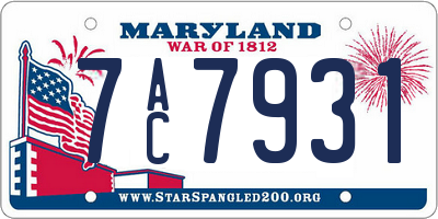 MD license plate 7AC7931