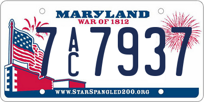 MD license plate 7AC7937