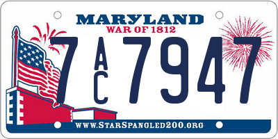MD license plate 7AC7947