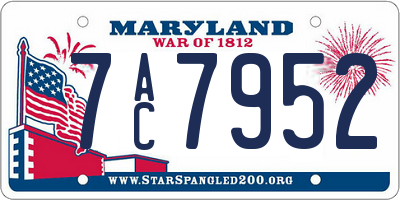 MD license plate 7AC7952