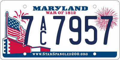 MD license plate 7AC7957