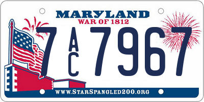 MD license plate 7AC7967
