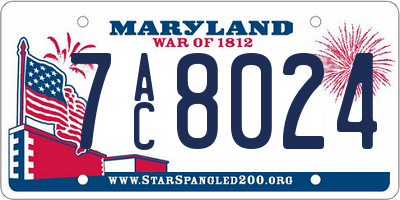 MD license plate 7AC8024