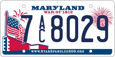 MD license plate 7AC8029