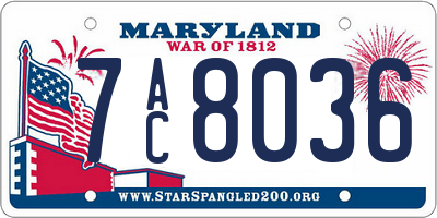 MD license plate 7AC8036