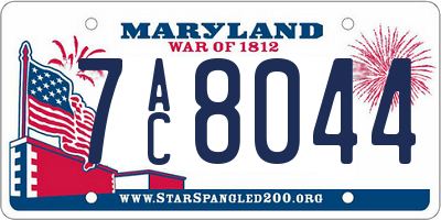 MD license plate 7AC8044