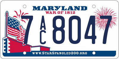 MD license plate 7AC8047