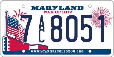 MD license plate 7AC8051