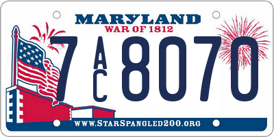 MD license plate 7AC8070
