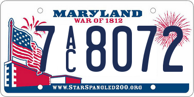 MD license plate 7AC8072