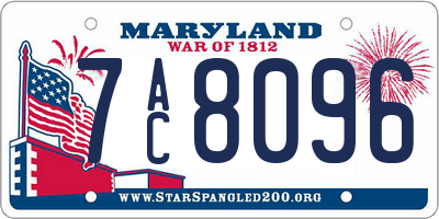 MD license plate 7AC8096
