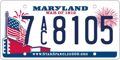 MD license plate 7AC8105