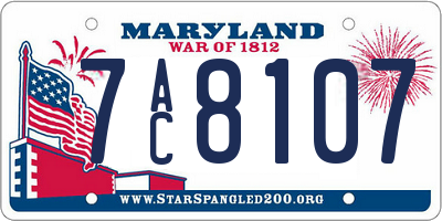MD license plate 7AC8107