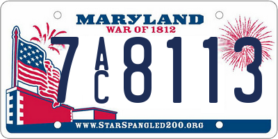 MD license plate 7AC8113