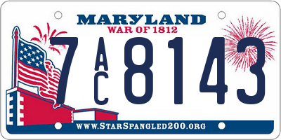 MD license plate 7AC8143