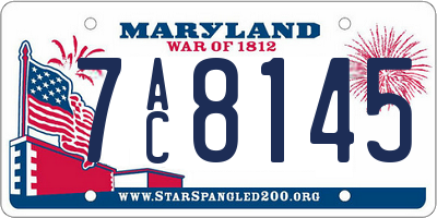 MD license plate 7AC8145