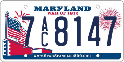 MD license plate 7AC8147