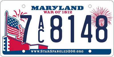 MD license plate 7AC8148