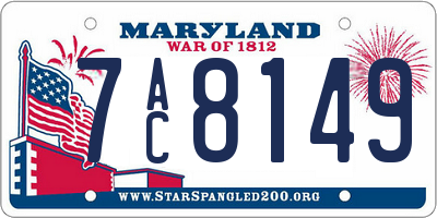 MD license plate 7AC8149