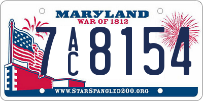 MD license plate 7AC8154