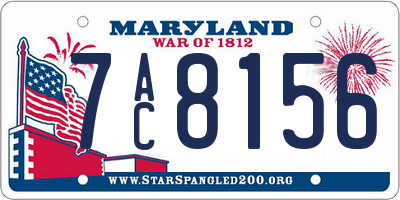 MD license plate 7AC8156