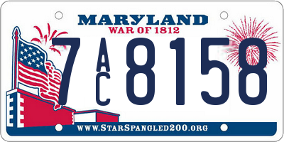 MD license plate 7AC8158