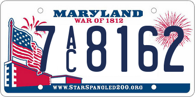 MD license plate 7AC8162